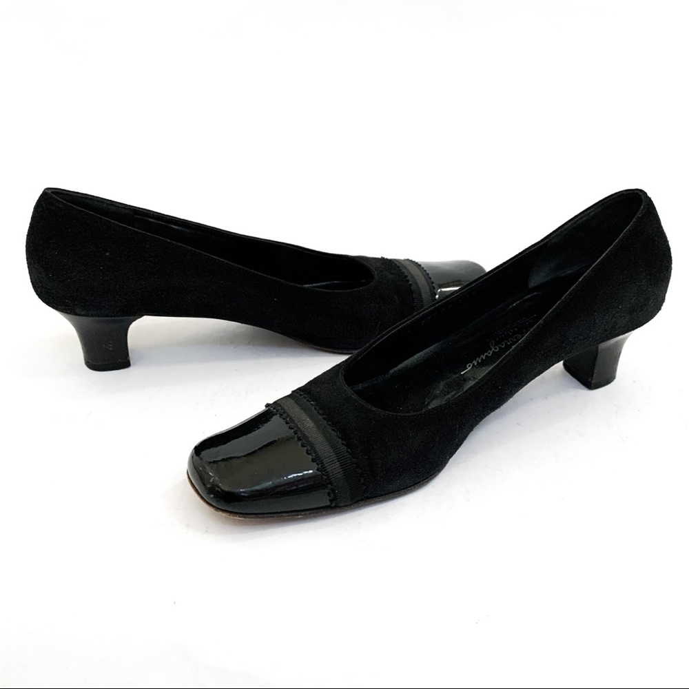 Salvatore Ferragamo Suede Square Toe Heel - Picture 2 of 5